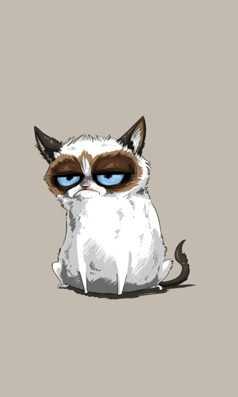 Das Grumpy Cat Drawing Wallpaper 480x800