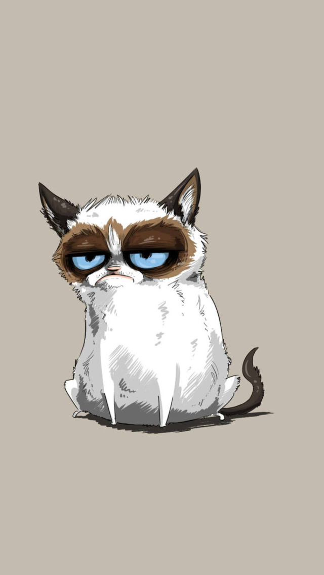 Grumpy Cat Drawing wallpaper 640x1136