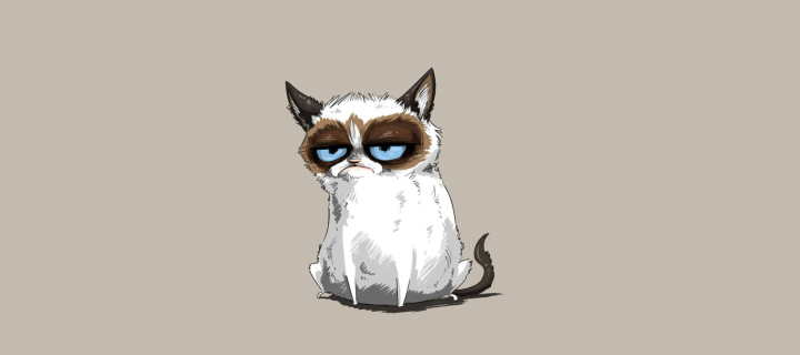 Grumpy Cat Drawing wallpaper 720x320