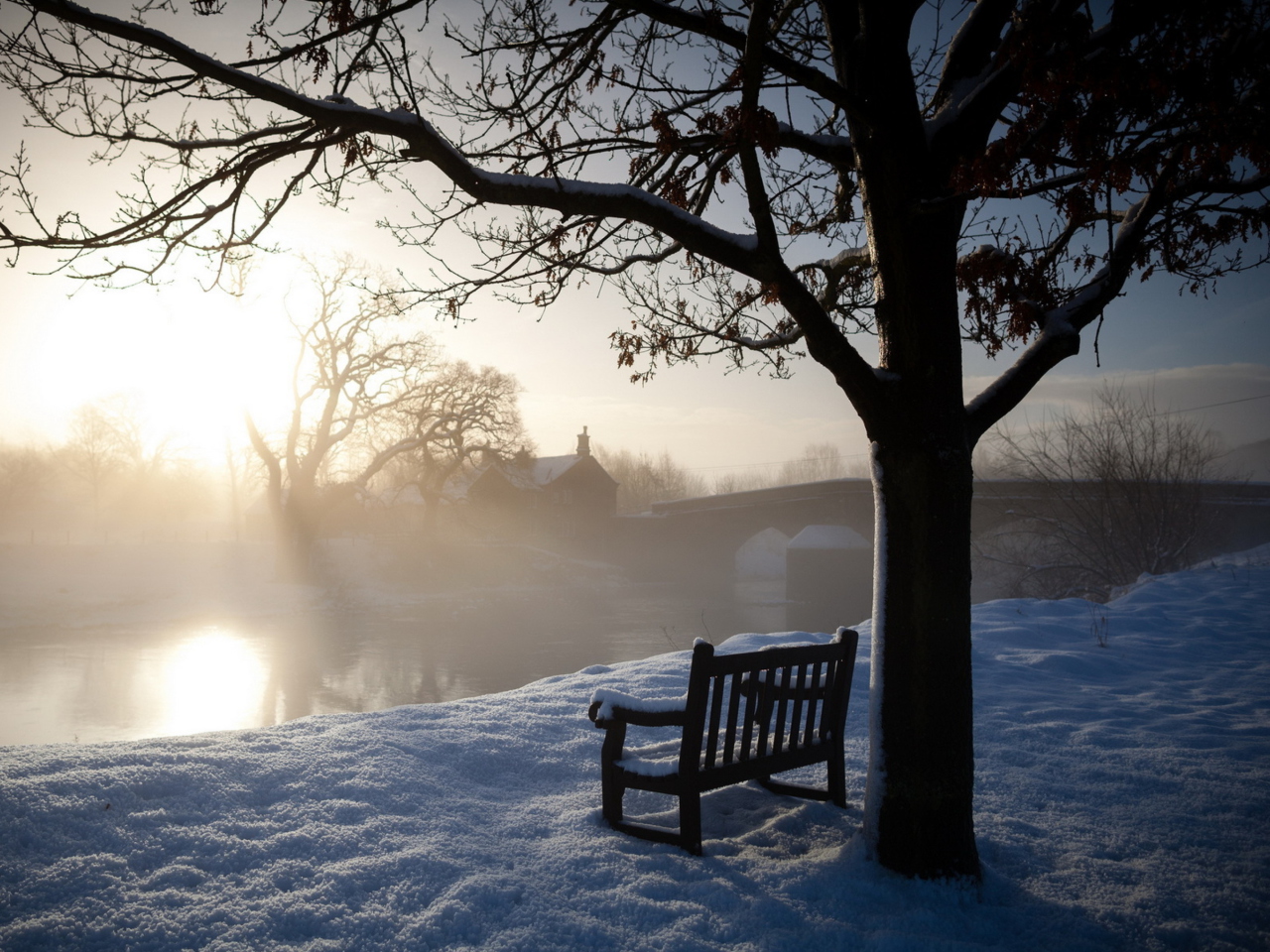 Bench Covered With Snow screenshot #1 1280x960