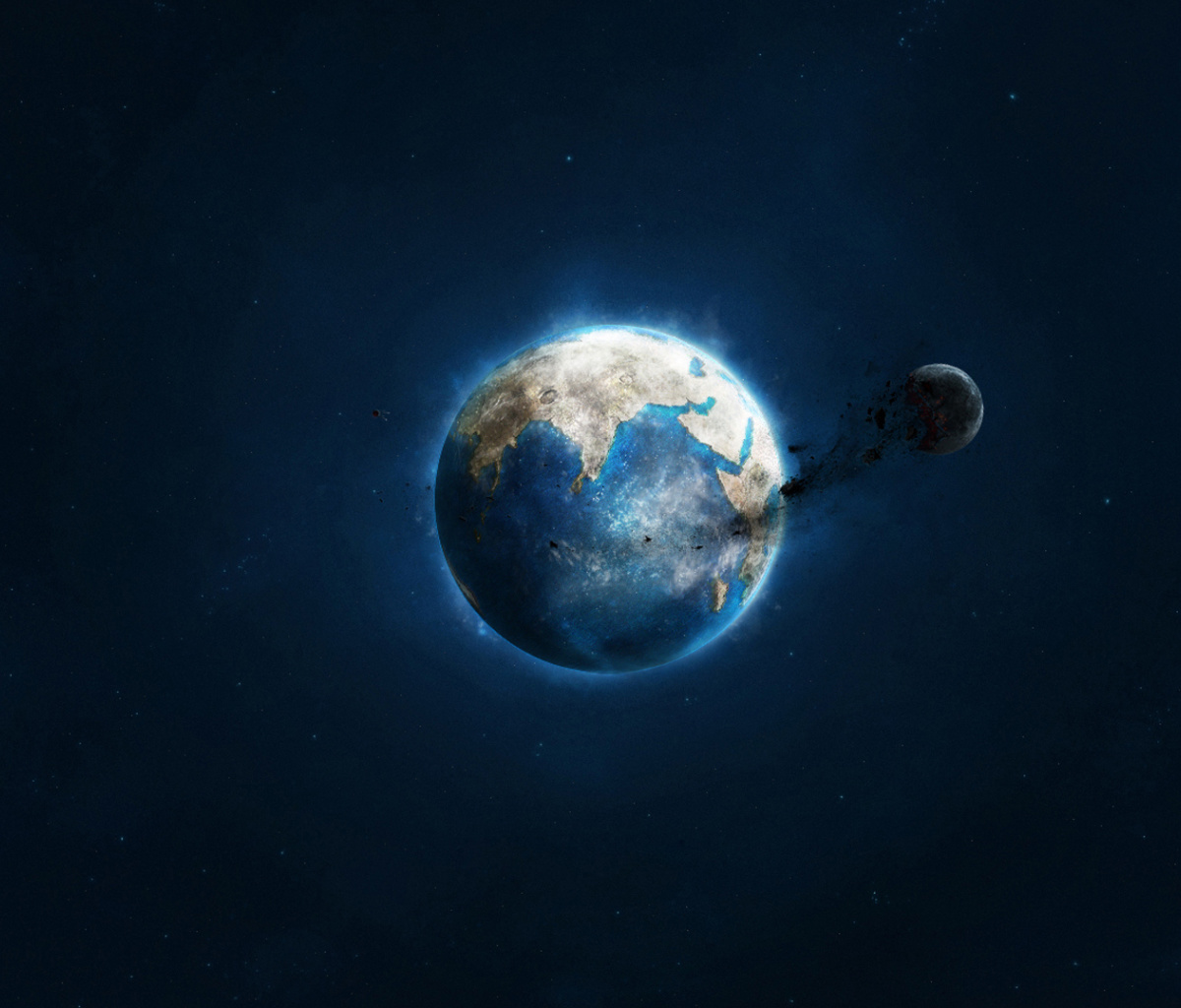 Planet and Asteroid wallpaper 1200x1024