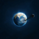 Обои Planet and Asteroid 128x128