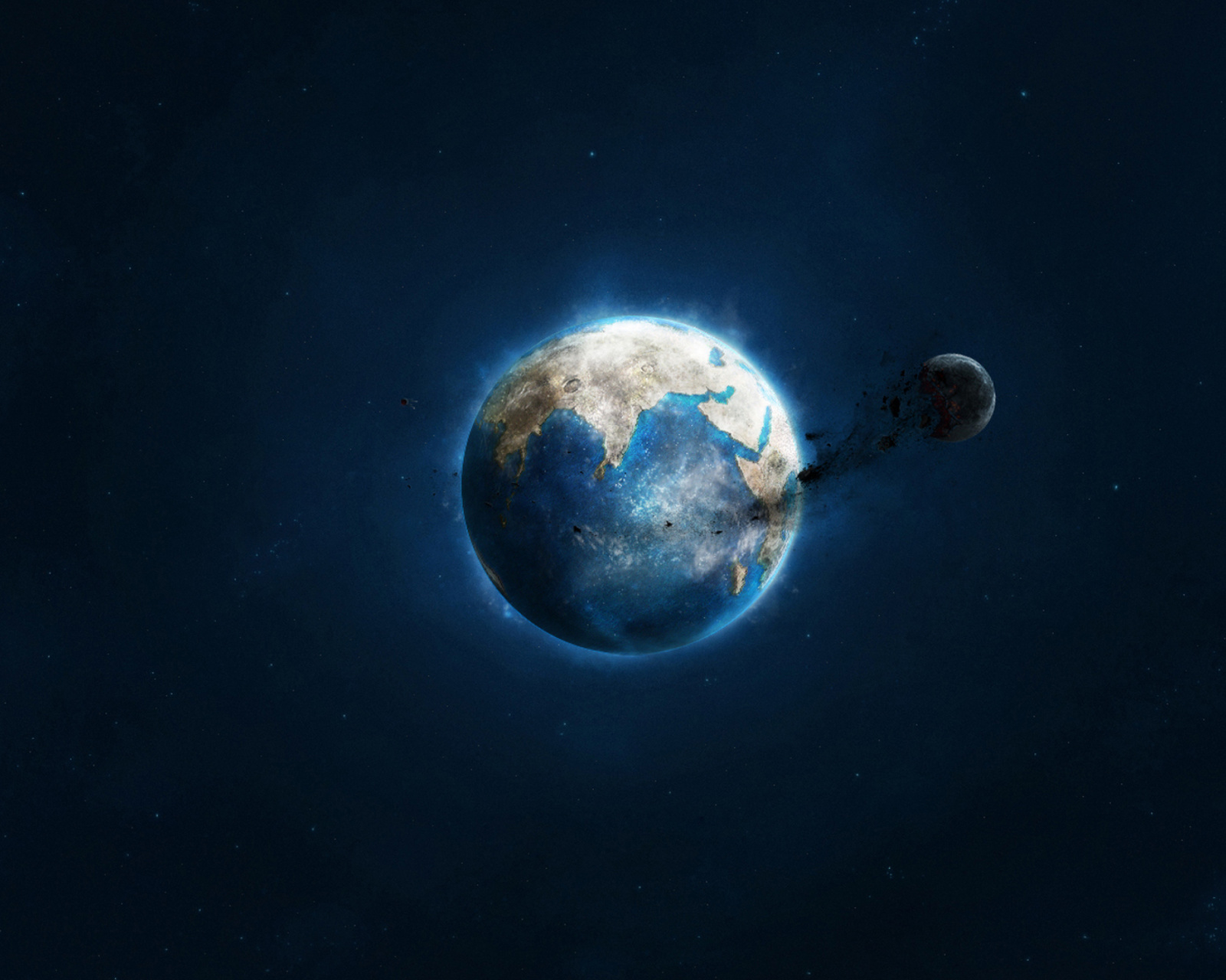 Fondo de pantalla Planet and Asteroid 1600x1280