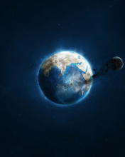 Fondo de pantalla Planet and Asteroid 176x220