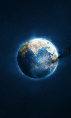 Fondo de pantalla Planet and Asteroid 240x400