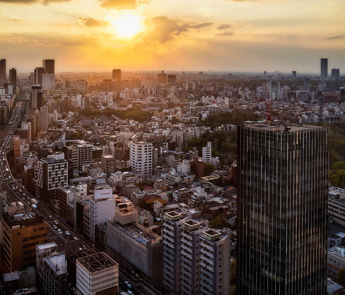 Fondo de pantalla Sunset Over Tokyo 1200x1024