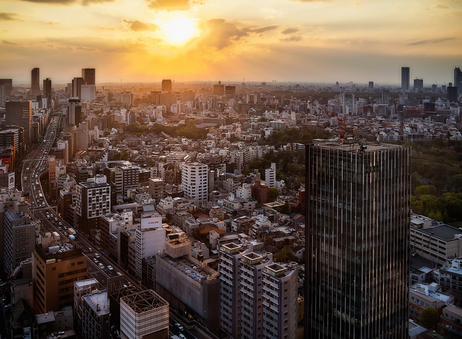 Fondo de pantalla Sunset Over Tokyo 1920x1408