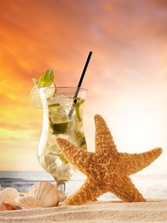 Beach Drinks Cocktail wallpaper 240x320