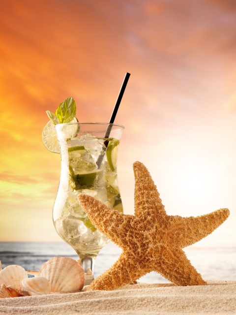 Beach Drinks Cocktail wallpaper 480x640