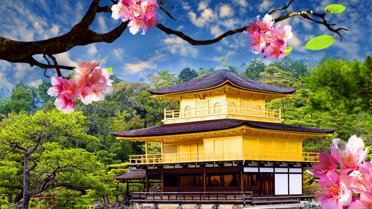 Das Golden Pavilion - Kinkaku-Ji Wallpaper 1280x720