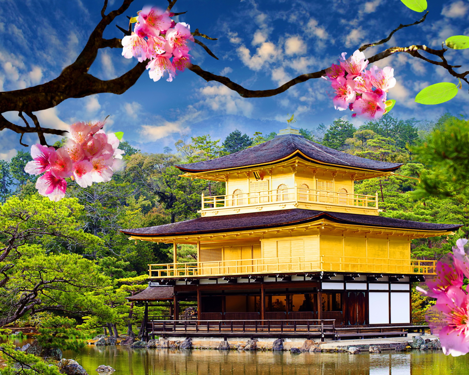 Das Golden Pavilion - Kinkaku-Ji Wallpaper 1600x1280