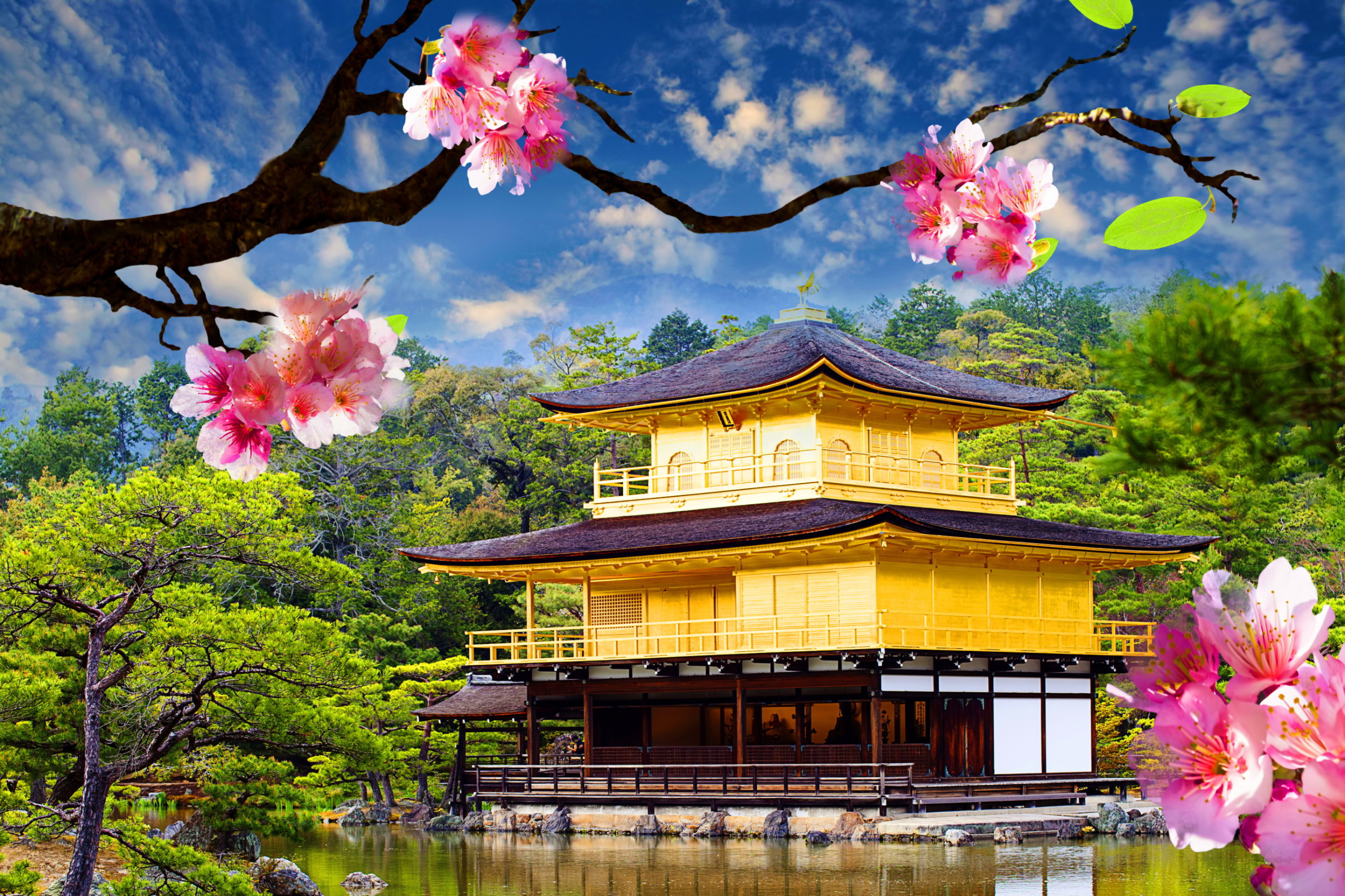 Das Golden Pavilion - Kinkaku-Ji Wallpaper 2880x1920