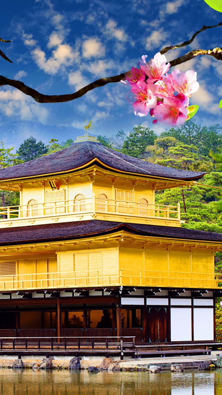 Das Golden Pavilion - Kinkaku-Ji Wallpaper 750x1334