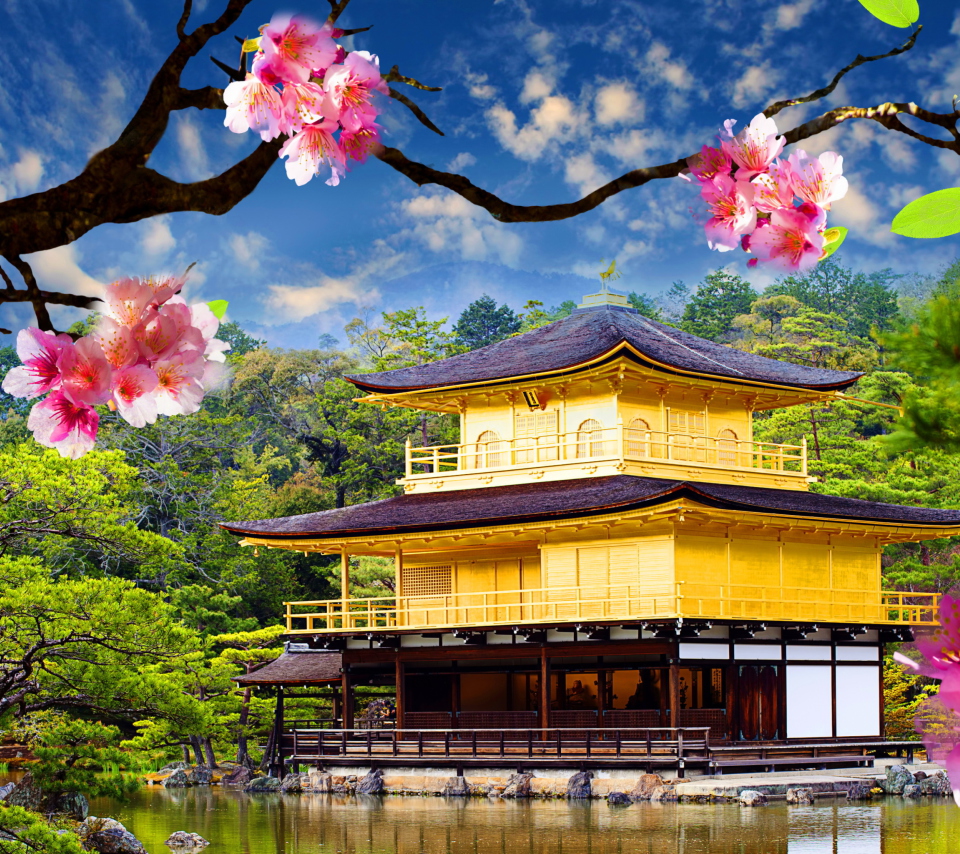 Das Golden Pavilion - Kinkaku-Ji Wallpaper 960x854