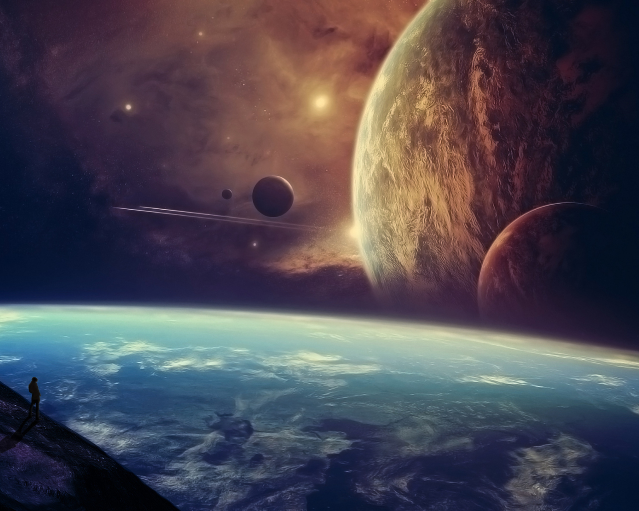 Planets In Open Space wallpaper 1280x1024