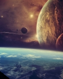 Planets In Open Space wallpaper 128x160