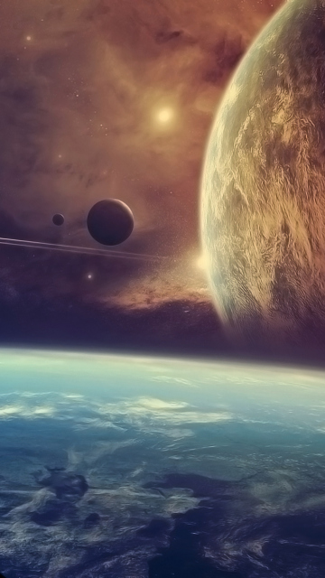 Das Planets In Open Space Wallpaper 360x640