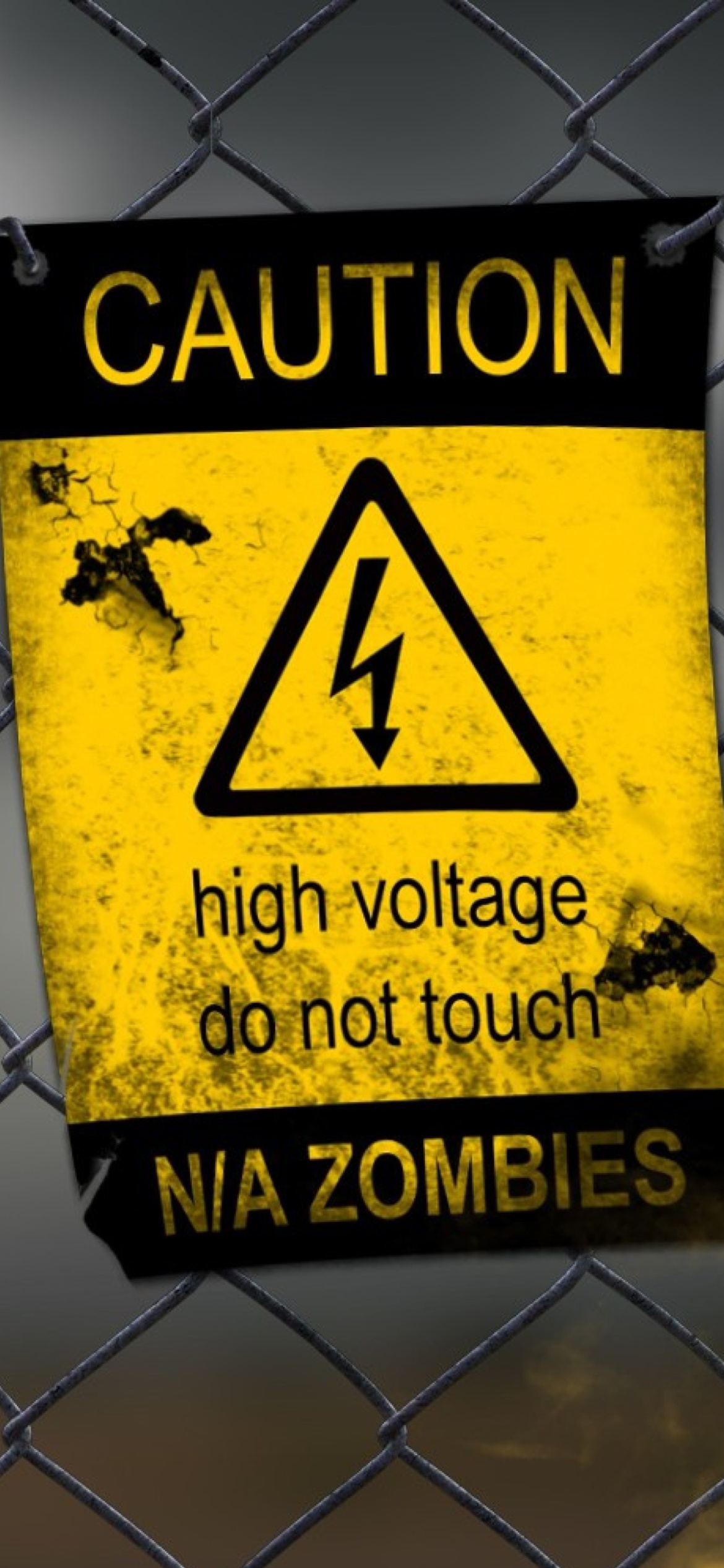 Caution Zombies, High voltage do not touch wallpaper 1170x2532