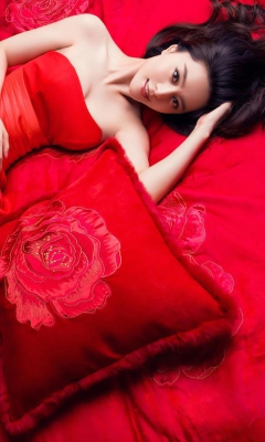 Das Lady In Red Wallpaper 240x400