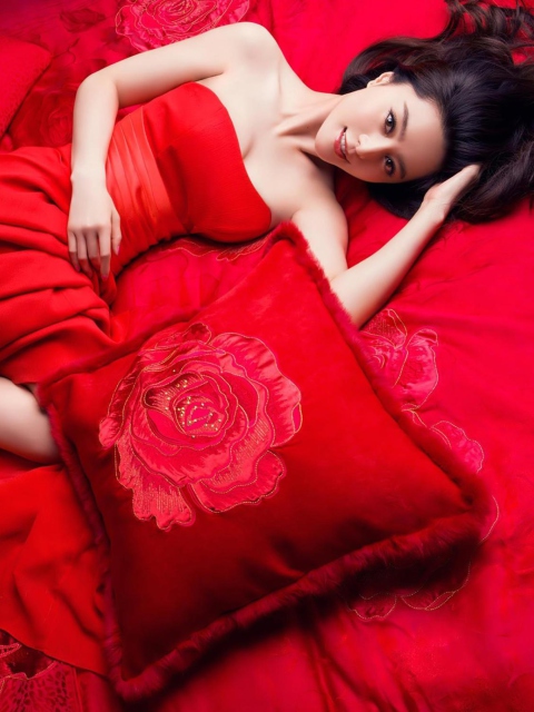 Lady In Red wallpaper 480x640