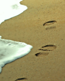 Footprints On Sand wallpaper 128x160