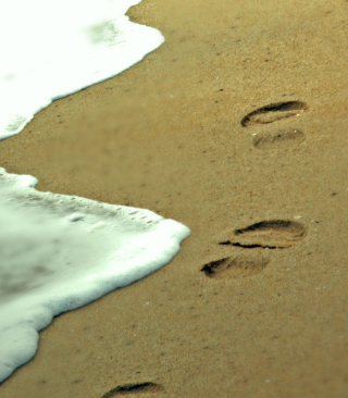 Footprints On Sand papel de parede para celular para Nokia 6260 slide