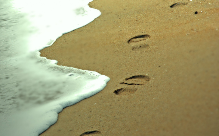 Das Footprints On Sand Wallpaper
