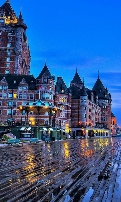 Château Frontenac - Grand Hotel in Quebec wallpaper 480x800