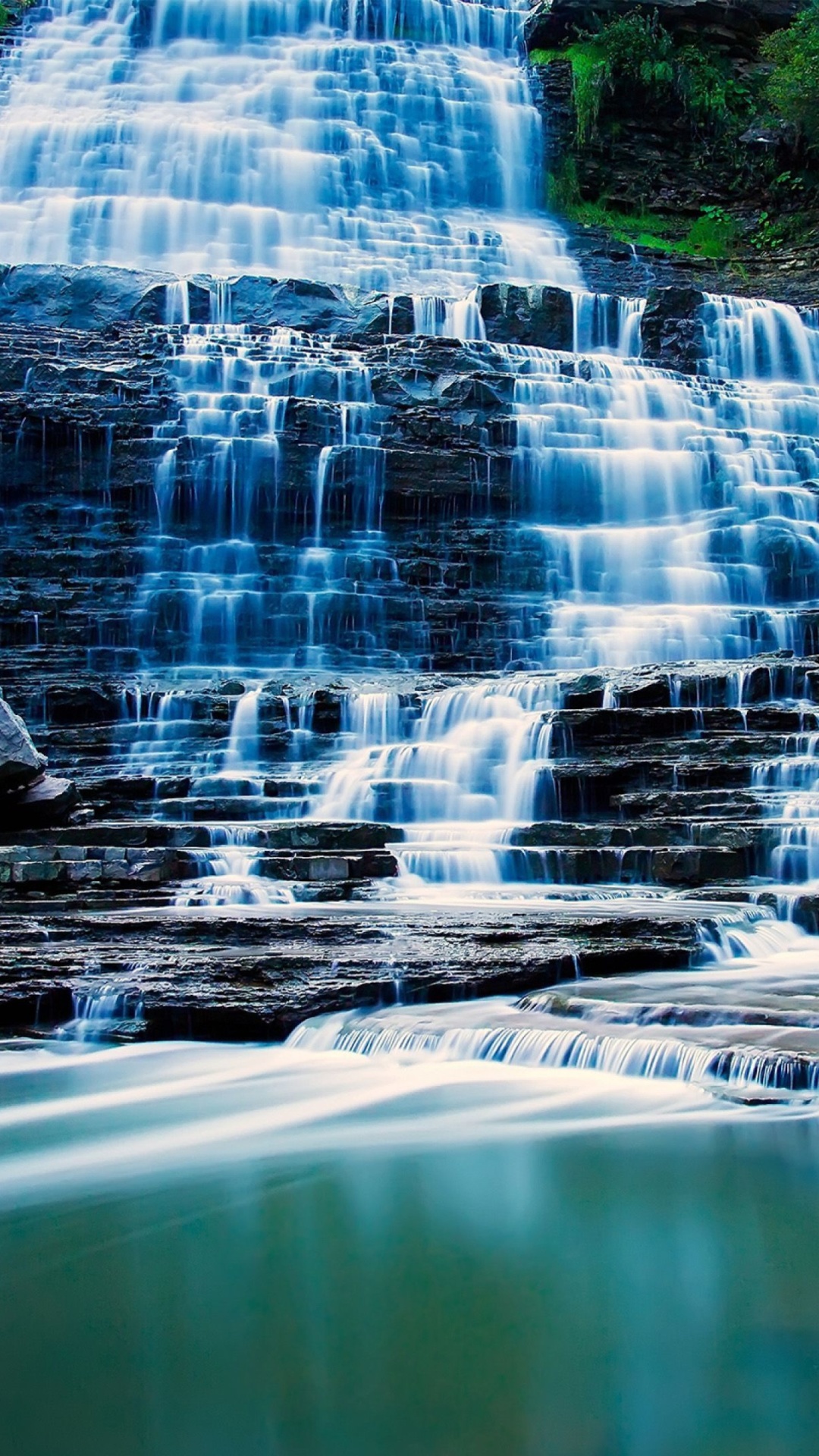 Обои Albion Falls cascade waterfall in Hamilton, Ontario, Canada 1080x1920