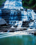 Das Albion Falls cascade waterfall in Hamilton, Ontario, Canada Wallpaper 128x160
