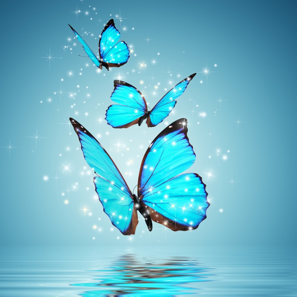 Sfondi Blue Butterflies 1024x1024