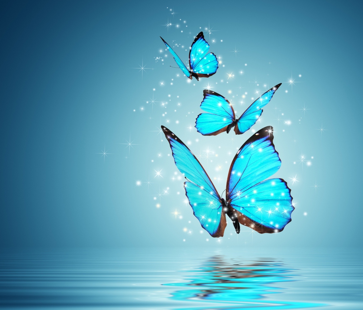 Das Blue Butterflies Wallpaper 1200x1024