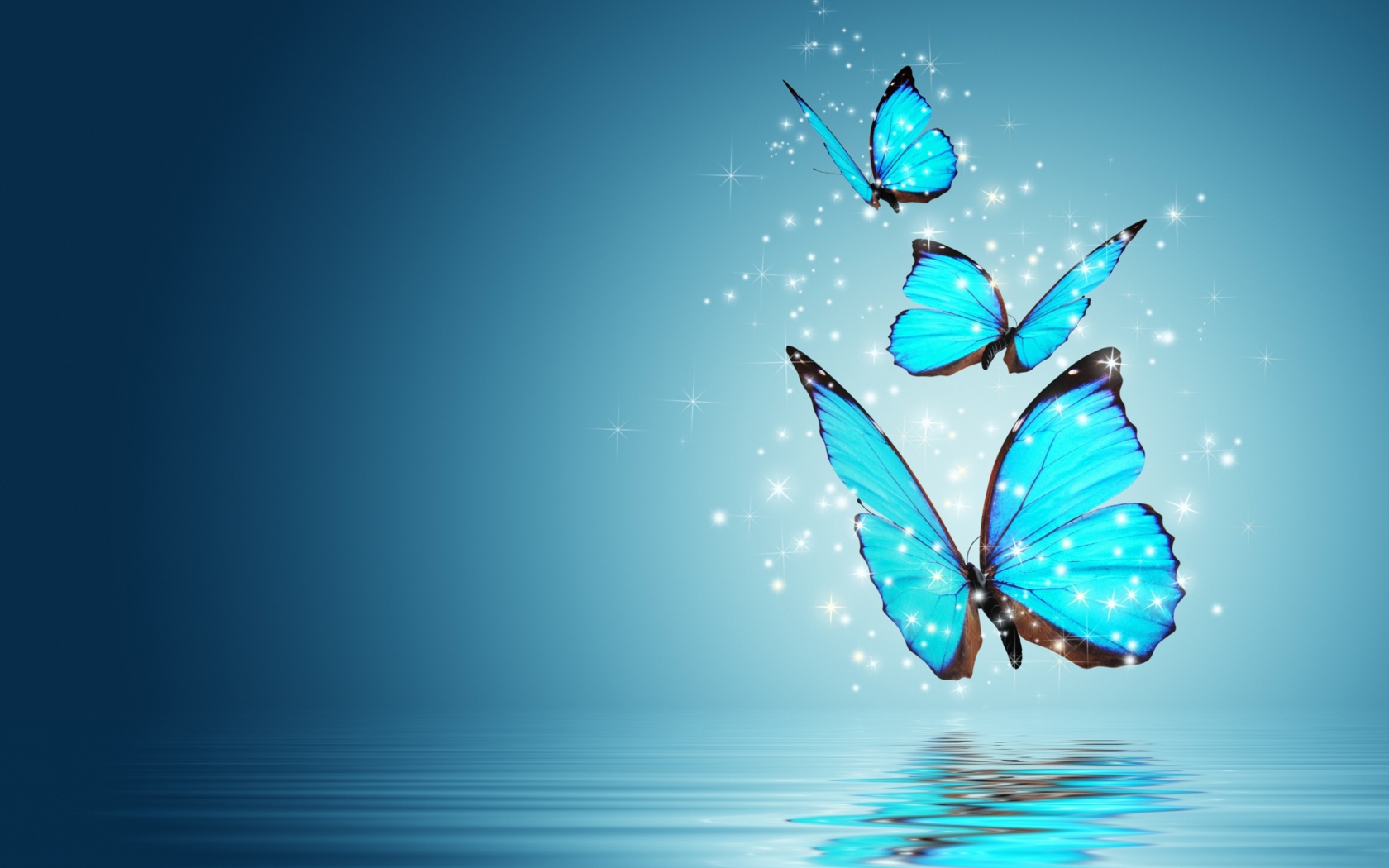 Sfondi Blue Butterflies 1680x1050