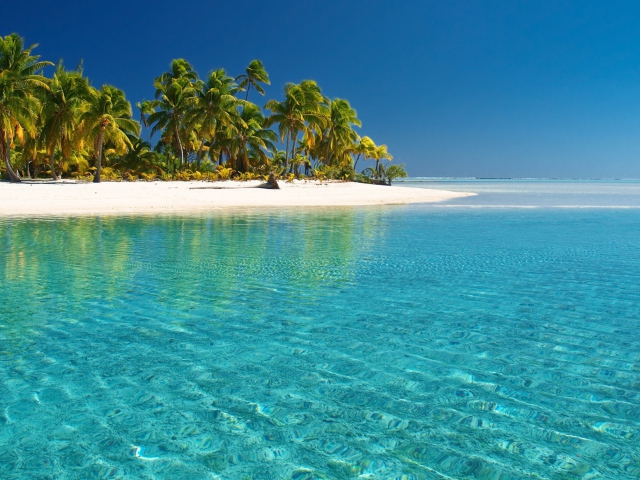 Обои Tropical White Beach With Crystal Clear Water 640x480