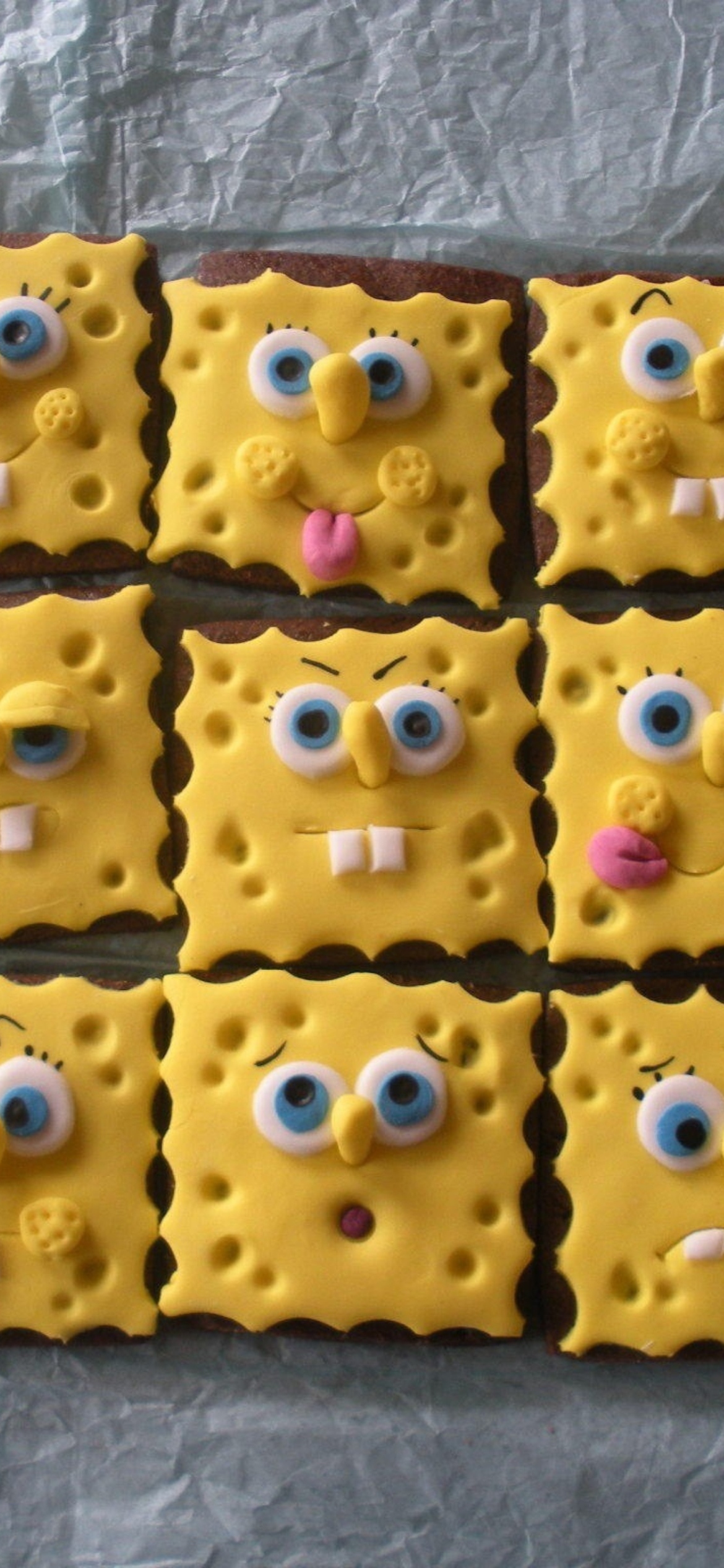 Обои Spongebop Squarepants Cookies 1170x2532