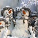 Sfondi Cute Snowmen 128x128