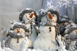 Cute Snowmen Background for Android, iPhone and iPad