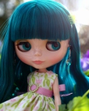 Обои Doll With Blue Hair 128x160