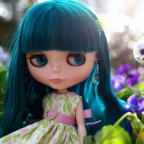 Обои Doll With Blue Hair 208x208