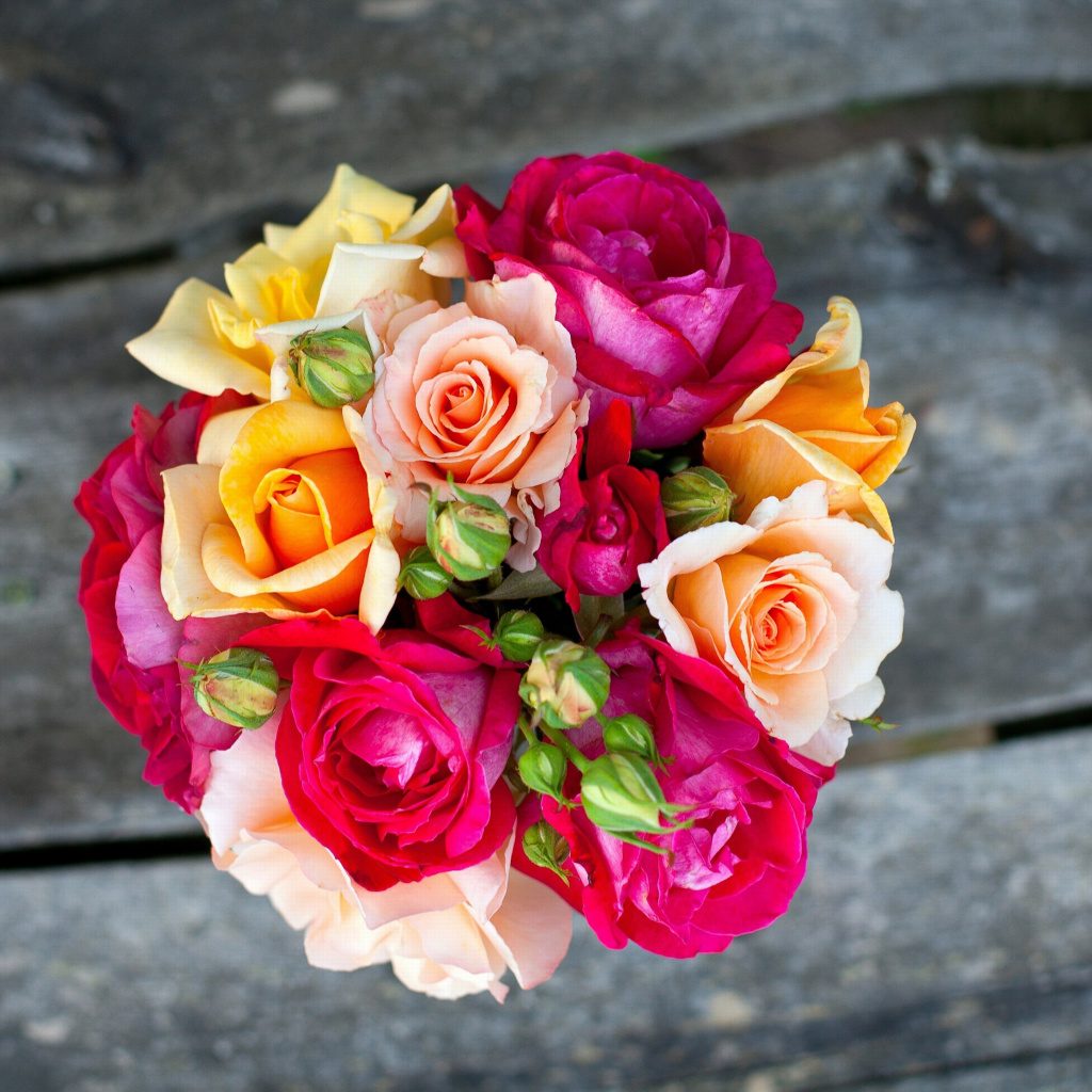 Sfondi Rustic Rose Bouquet 1024x1024