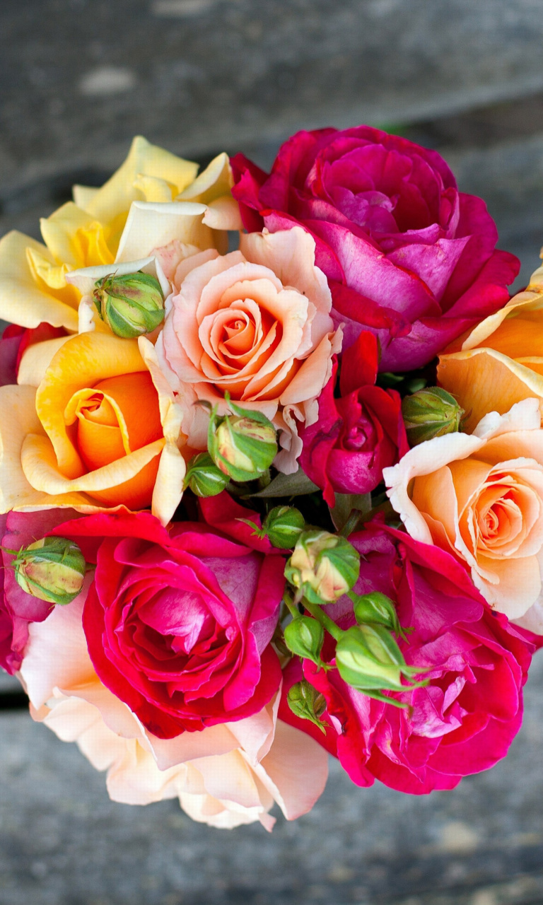Sfondi Rustic Rose Bouquet 768x1280