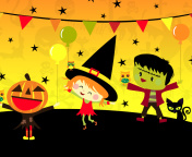 Halloween Trick or treating Party wallpaper 176x144