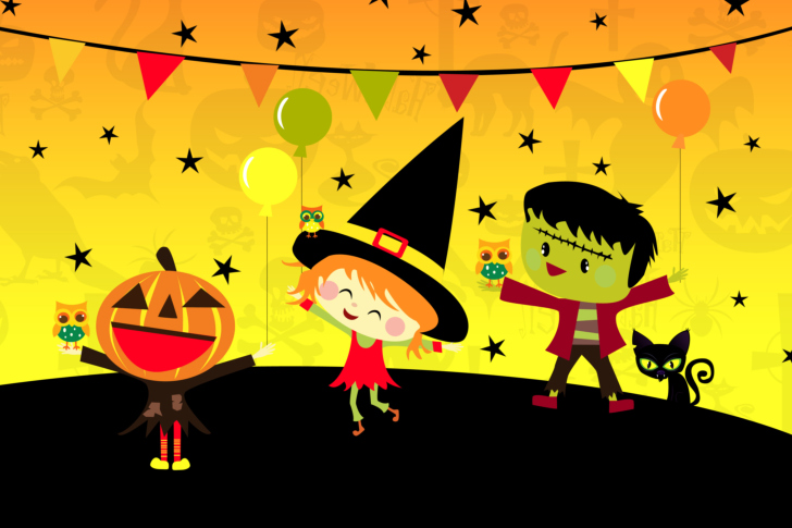 Обои Halloween Trick or treating Party