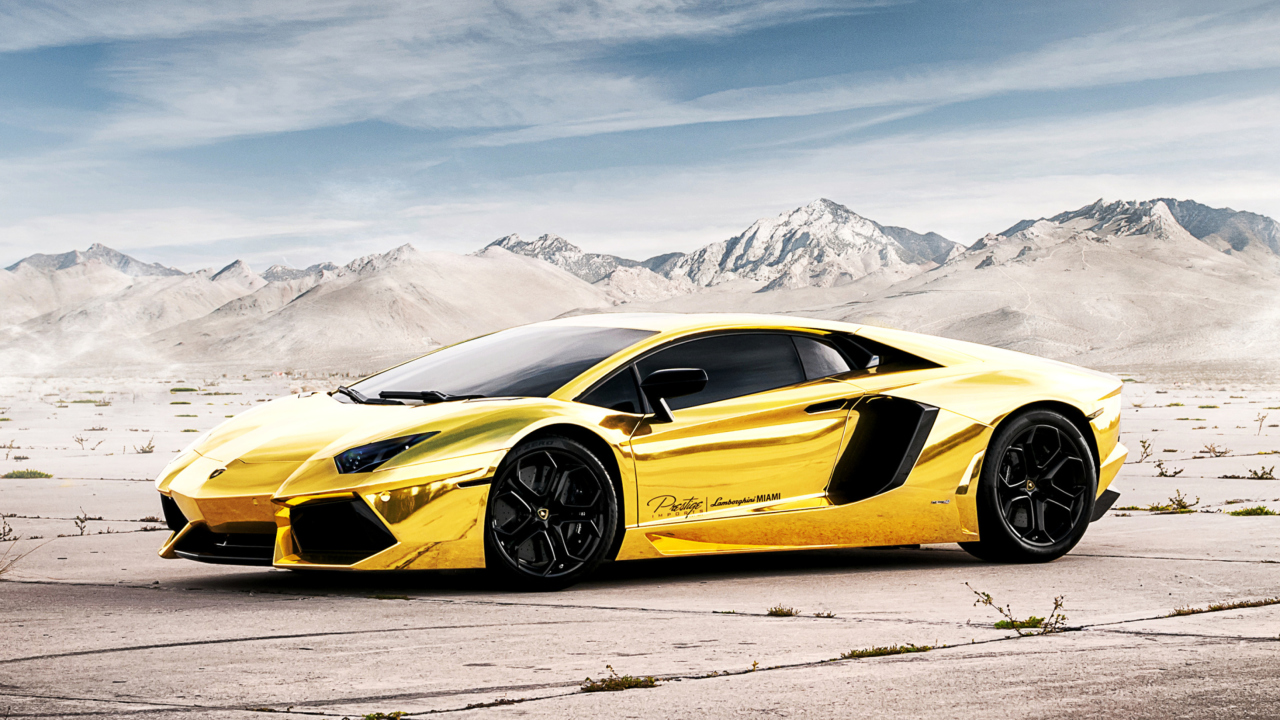 Fondo de pantalla Lamborghini Yellow Glance 1280x720