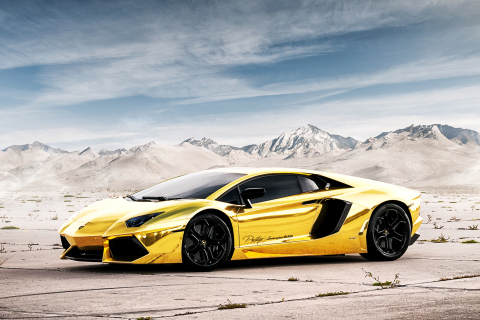 Обои Lamborghini Yellow Glance 480x320