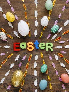 Easter congratulation wallpaper 240x320