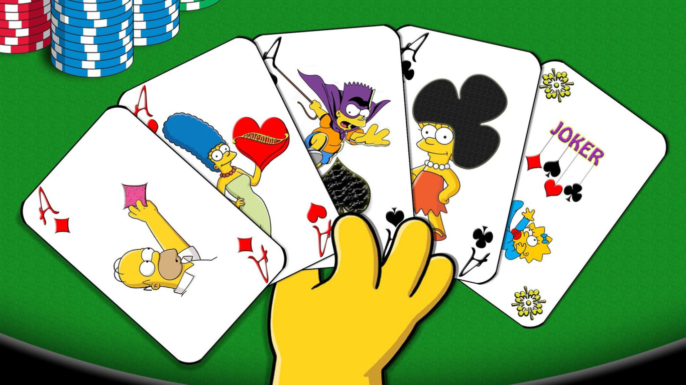 Simpsons Cards wallpaper 1366x768