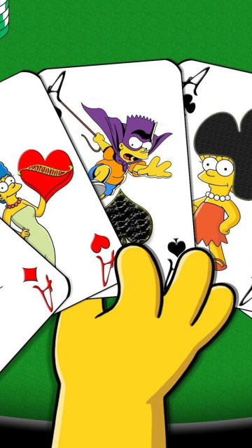 Fondo de pantalla Simpsons Cards 360x640