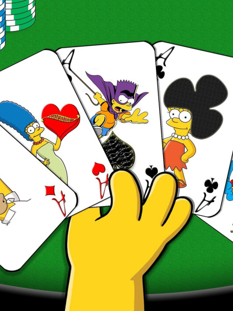 Das Simpsons Cards Wallpaper 480x640