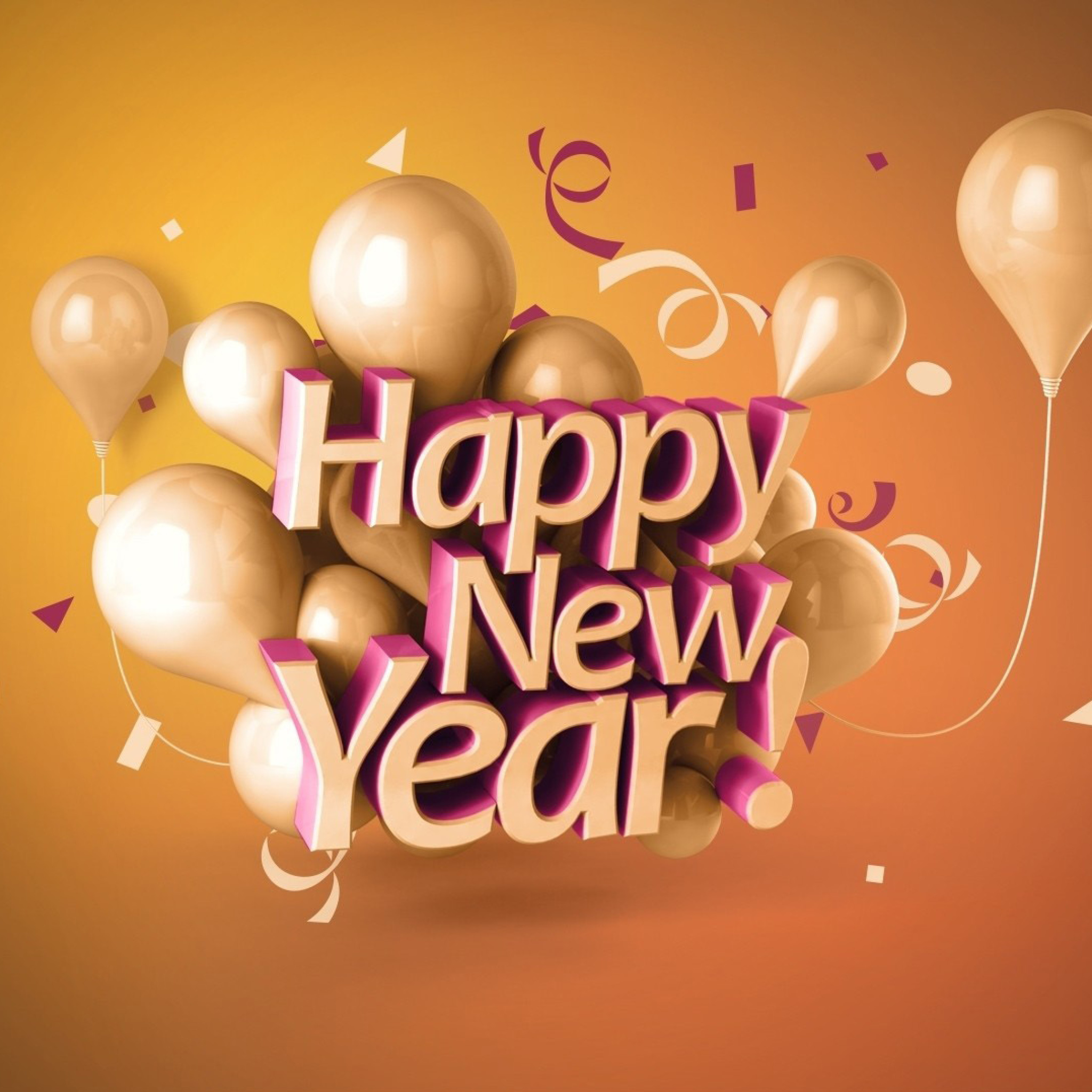 Fondo de pantalla Happy New Year Good Luck Quote 2048x2048